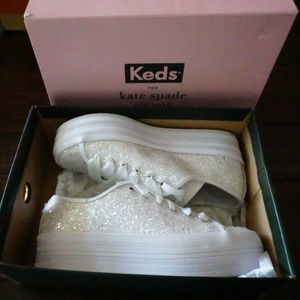 New - Keds Women's Triple Up Celebration Sequins Sneakers by Kate Spade Collar